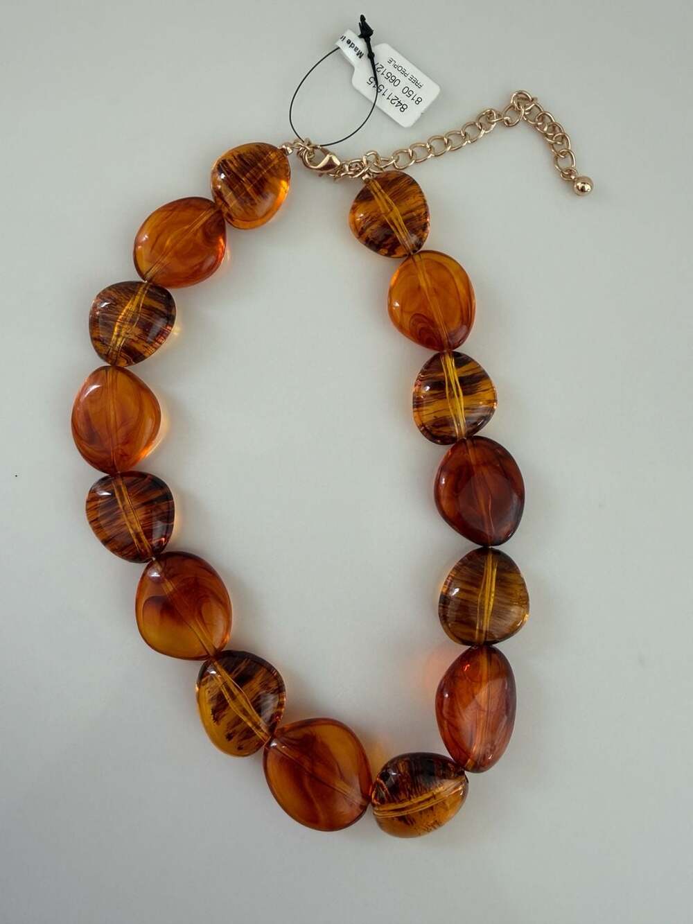 Free People Amber Tone Beaded Statement Necklace